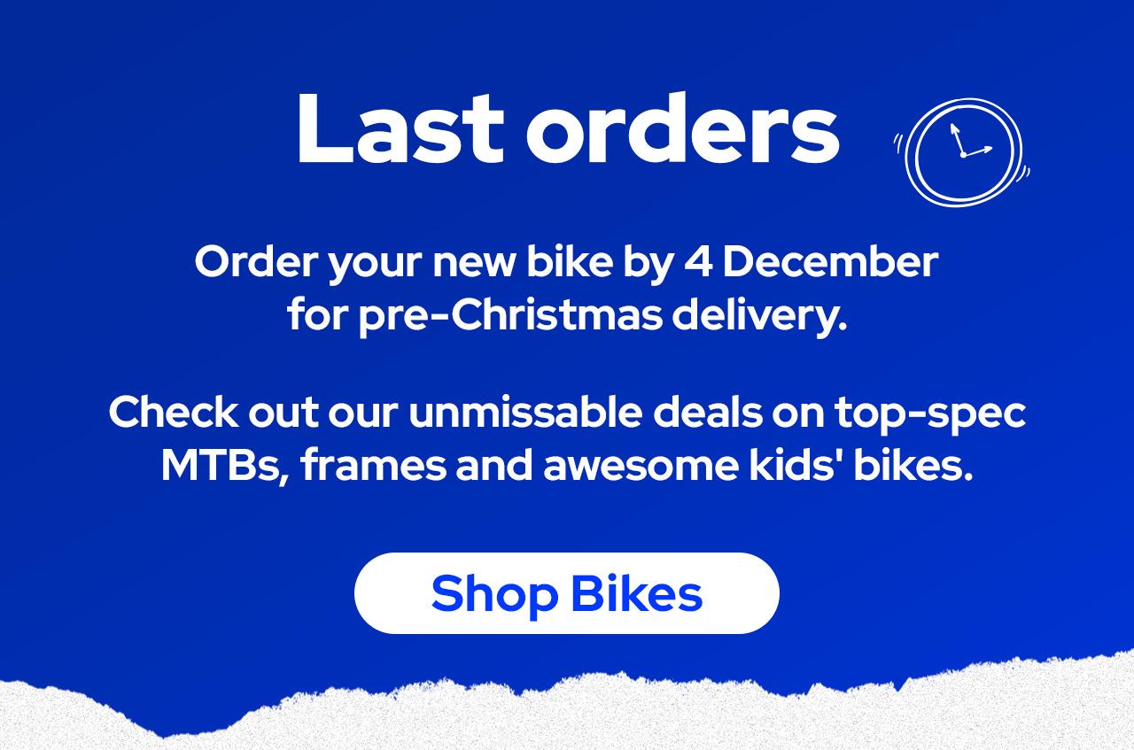 Order your new bike by 4 December for pre-Christmas delivery