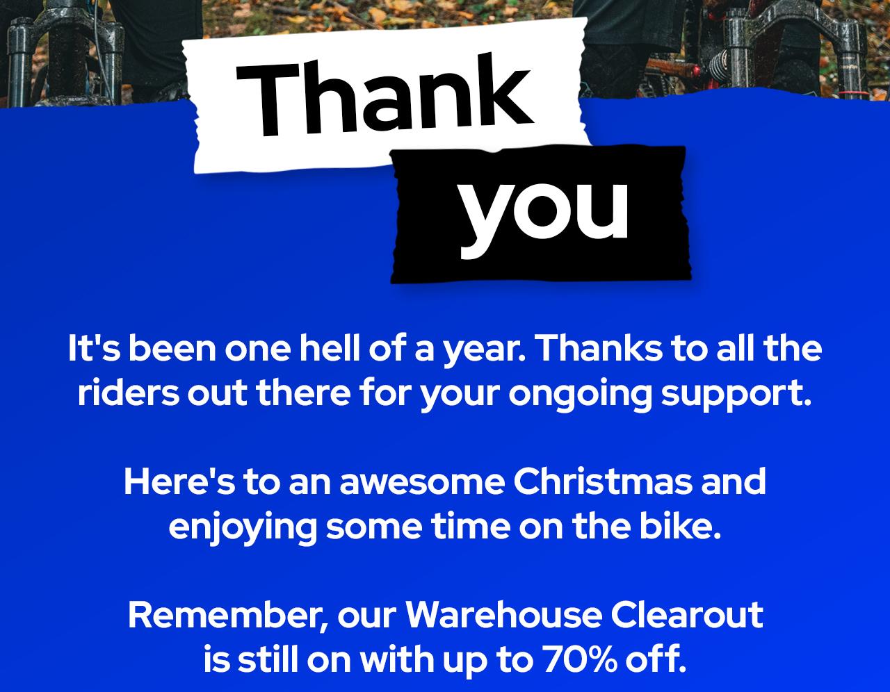 Warehouse Clearout - Up to 70% off