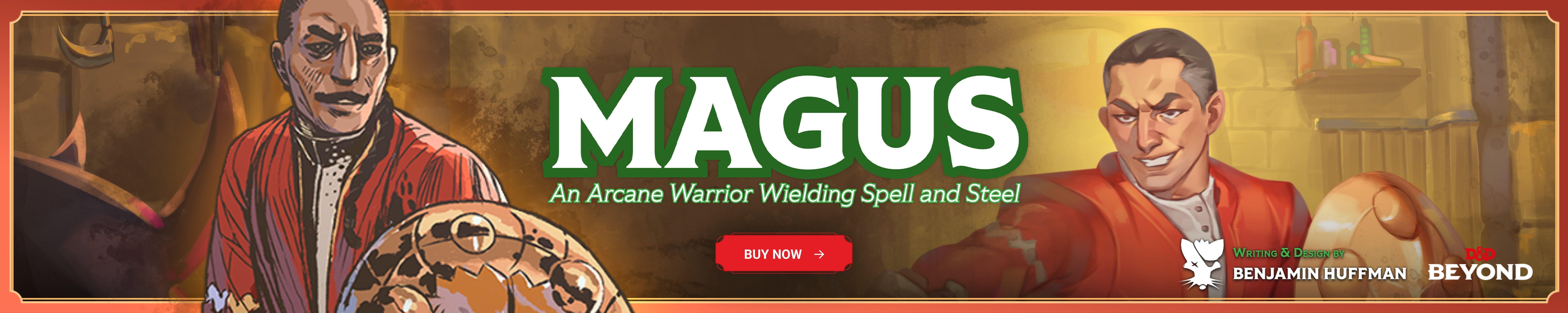 The Magus Class - An Arcane Warrior Wielding Spell and Steel - Buy Now banner