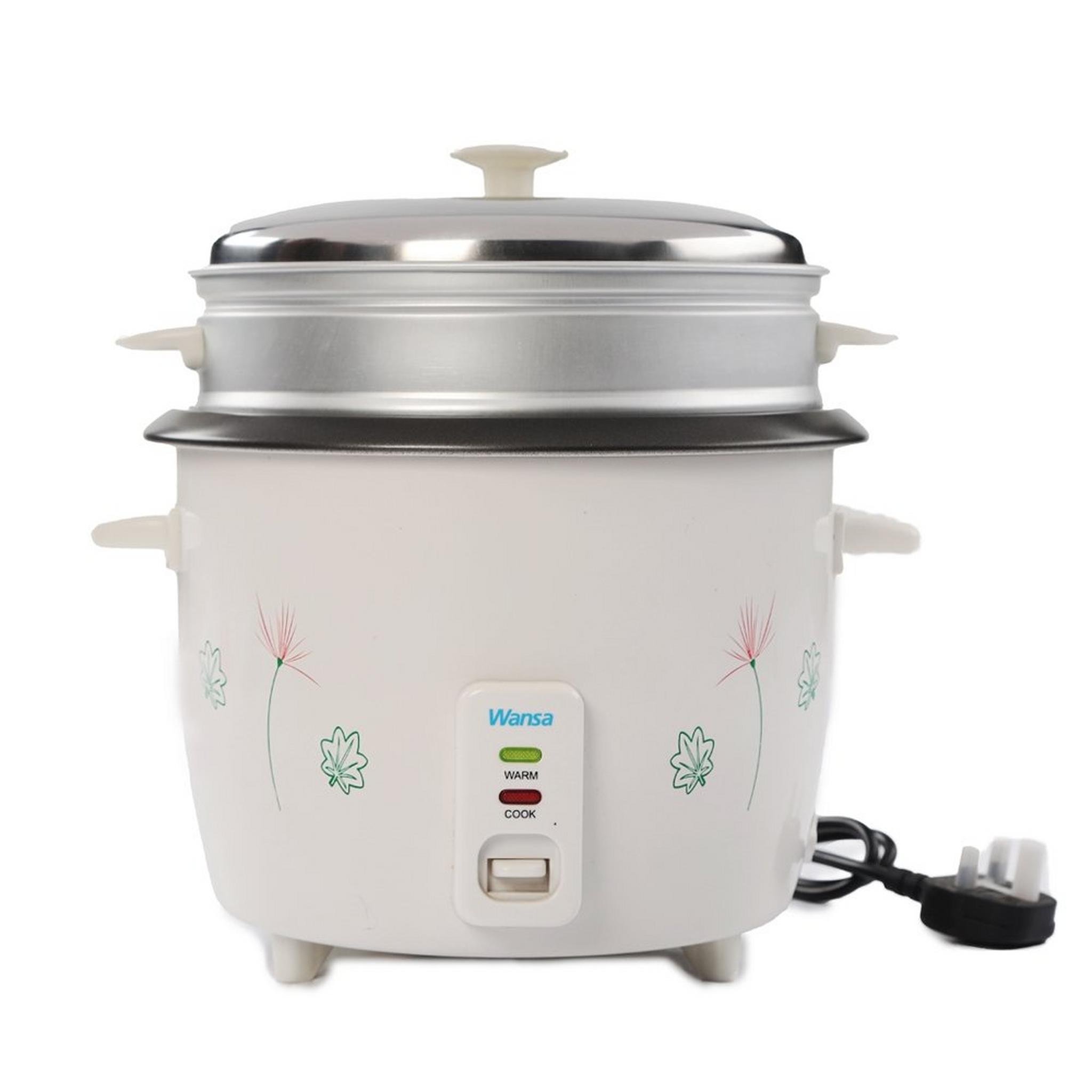 Wansa Rice Cooker, 900W, 2.5 Liters, TO-9802 - White