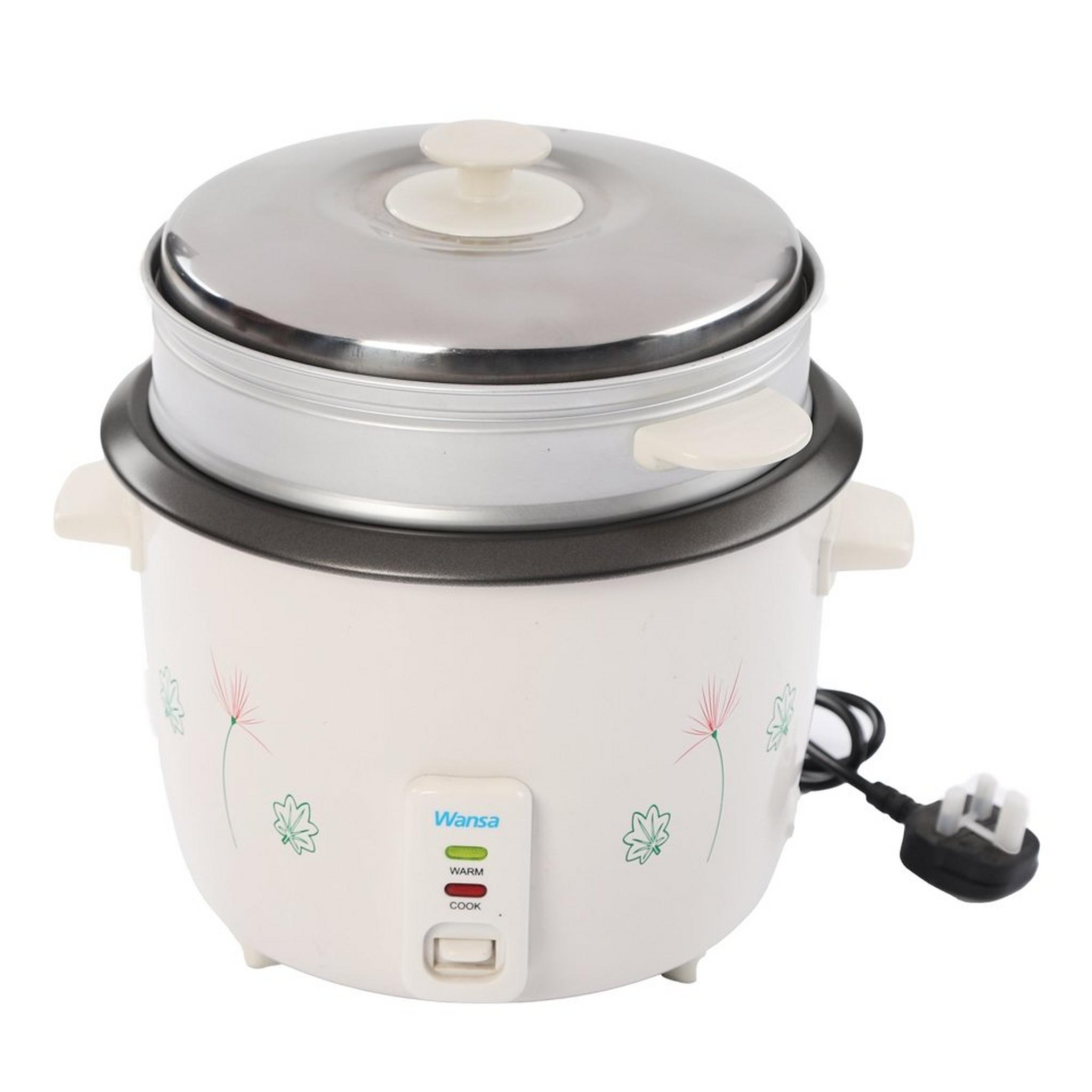 Wansa Rice Cooker, 900W, 2.5 Liters, TO-9802 - White