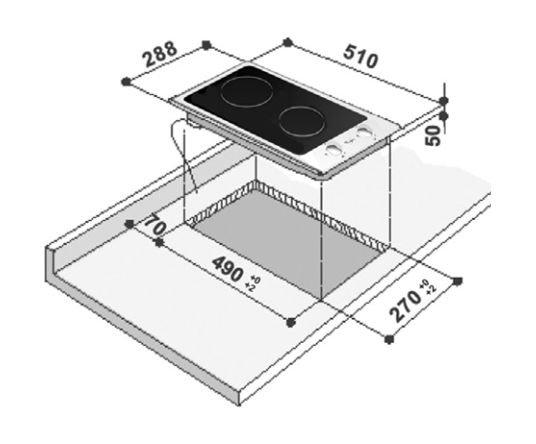 Whirlpool 30cm 2- Solid Plate Electric Domino Hob (AKT 310 IX)