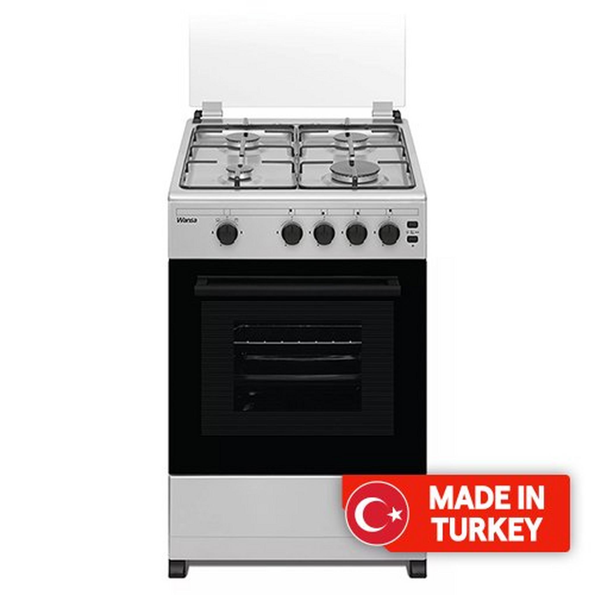 Wansa 50X50cm 4 Burner Gas Cooker, WCT4401XS - Stainless Steel