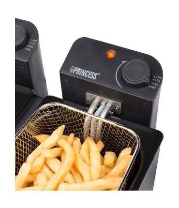 قلاية زيت مزدوجة من برينسيس، قدرة 2000 واط، سعة 6 لتر، 182027 - فضي