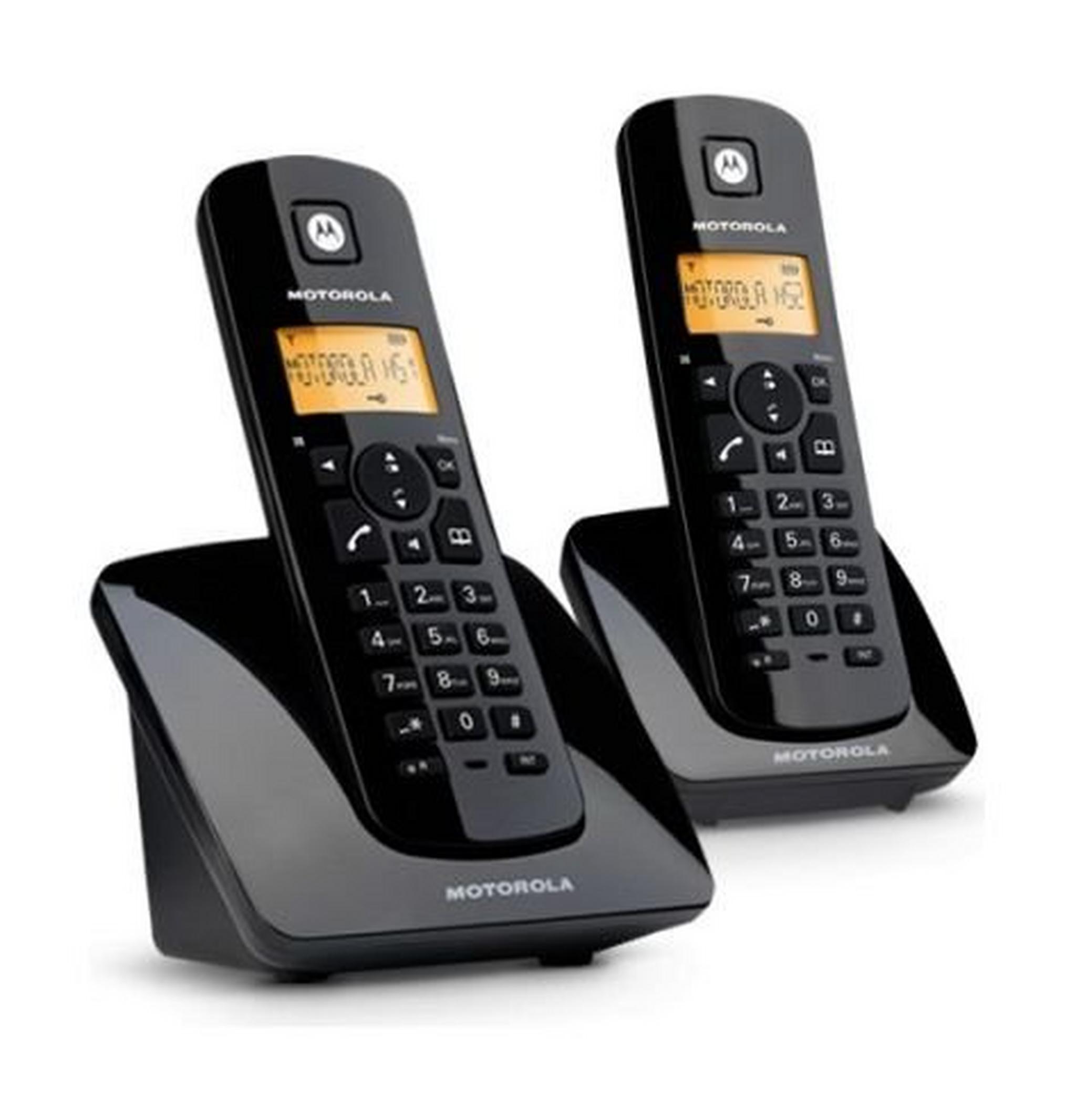 Motorola C402 Wireless landline Telephone Duos/Twin Pack - Black