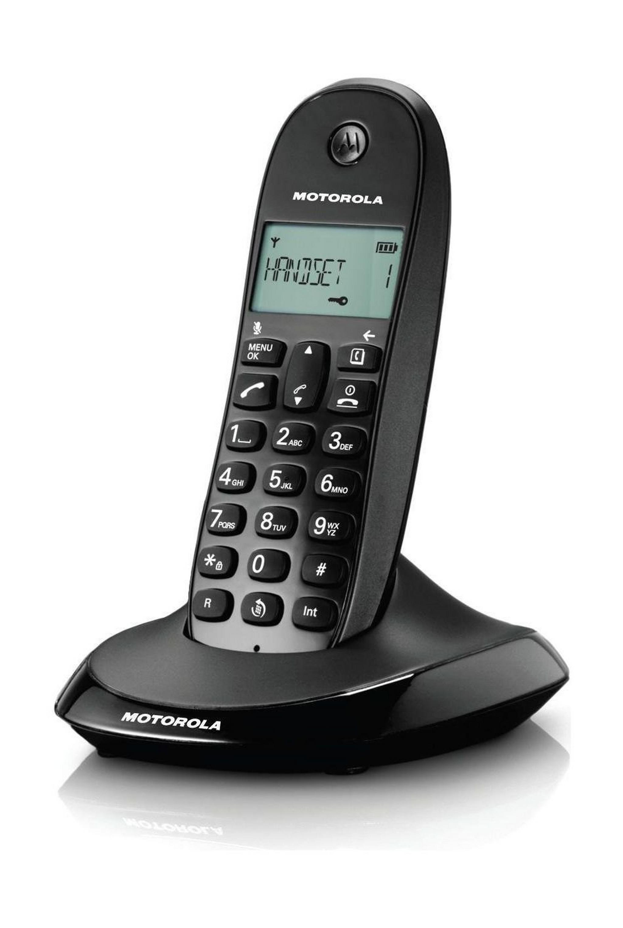 Motorola C1001 Wireless Landline Telephone - Black
