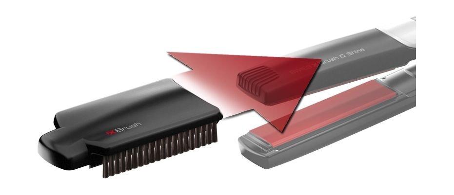 مملس الشعر بصفائح السيراميك مع فرشاة تمليس من فاليرا