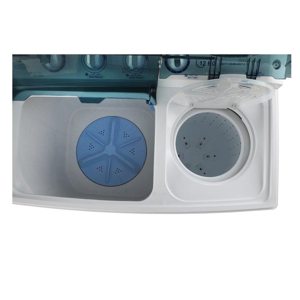 Wansa Gold Twin Tub Washer, 12 kg Washing Capacity, WGTT-1204BLWHT-C.1 - White/Blue