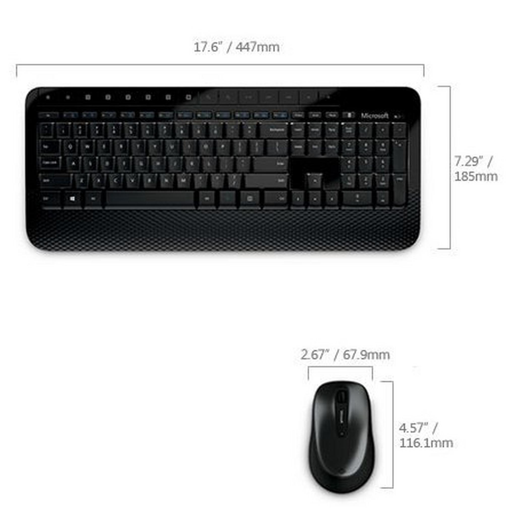لوحة المفاتيح والفأرة اللاسلكيتين ديسكتوب ٢٠٠٠ ميكروسوفت (أم ٧ جيه-٠٠٠٢٨) سوداء