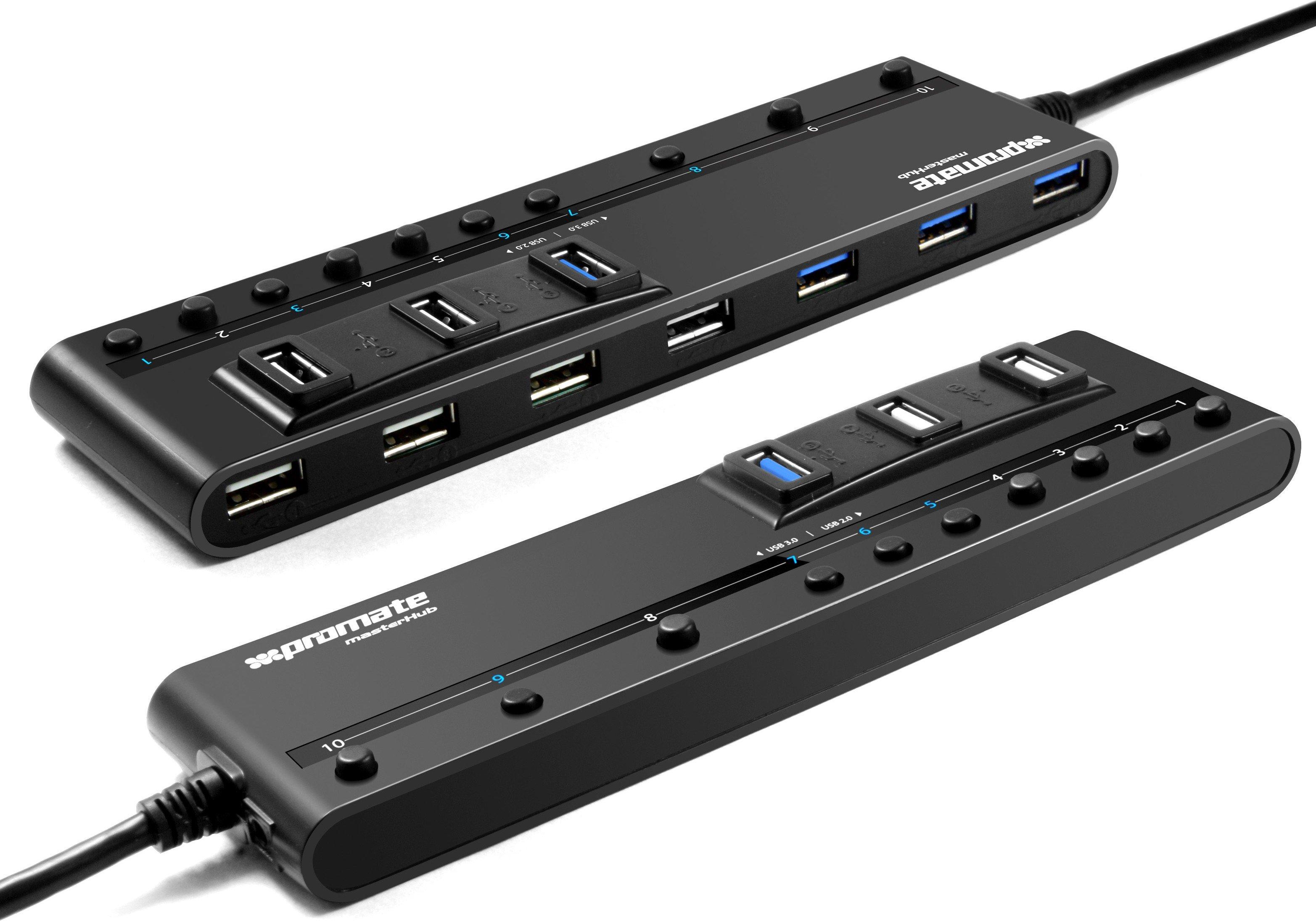Promate Master Usb High Performance 10Port USB Hub Black Price in