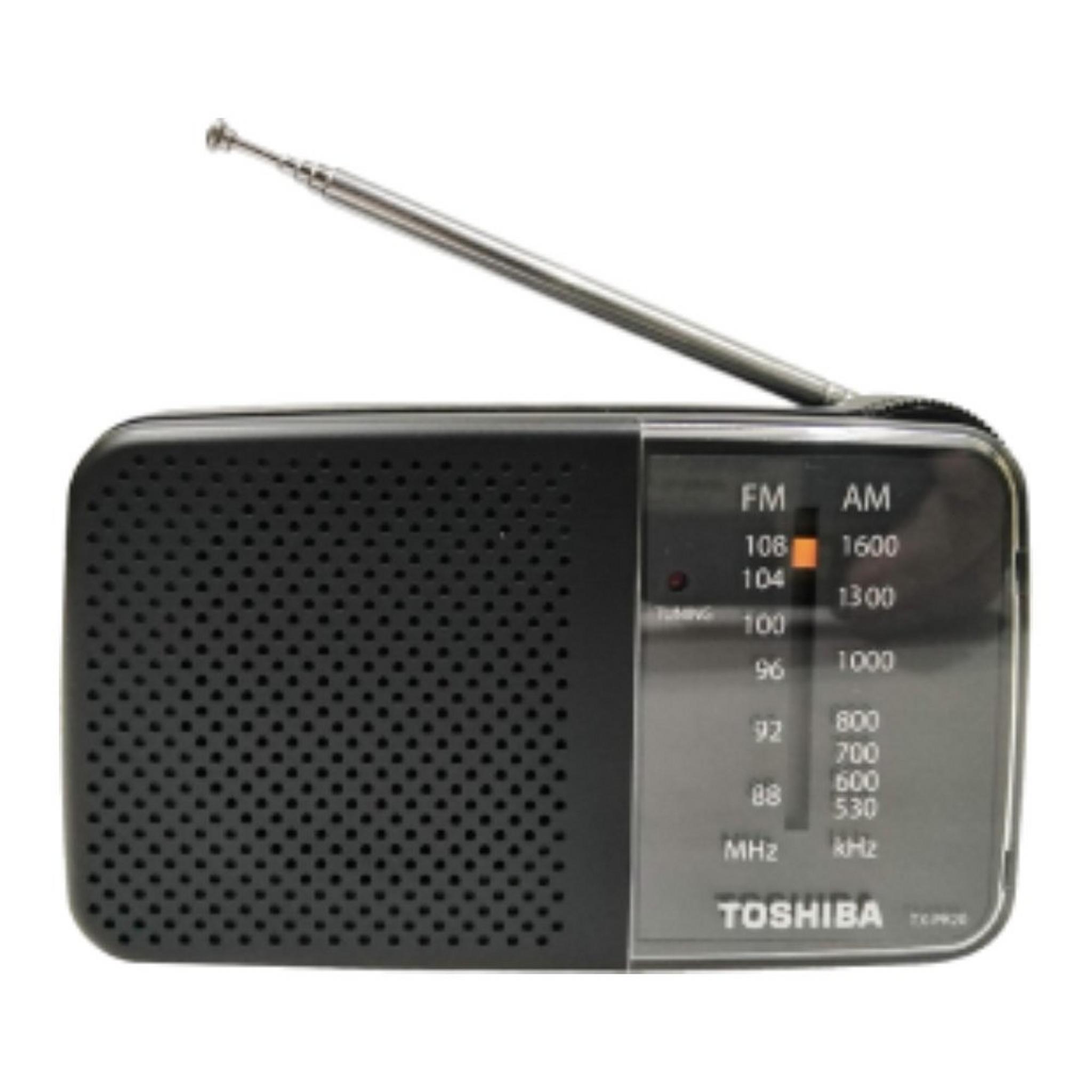 راديو بحجم صغير من توشيبا-اللون الأسود
