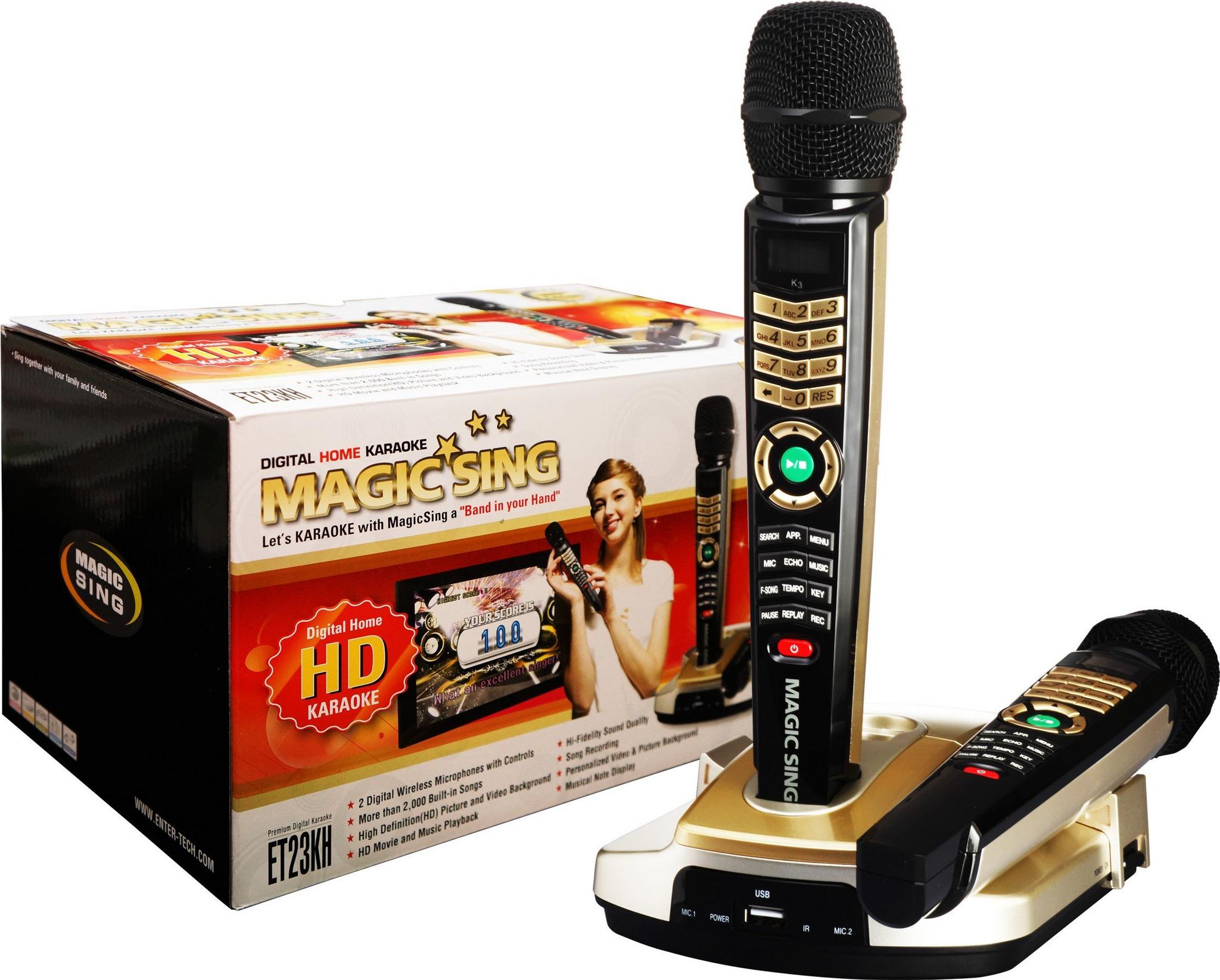 Magic Sing ET23KH Digital Wireless Karaoke Microphones with Controls