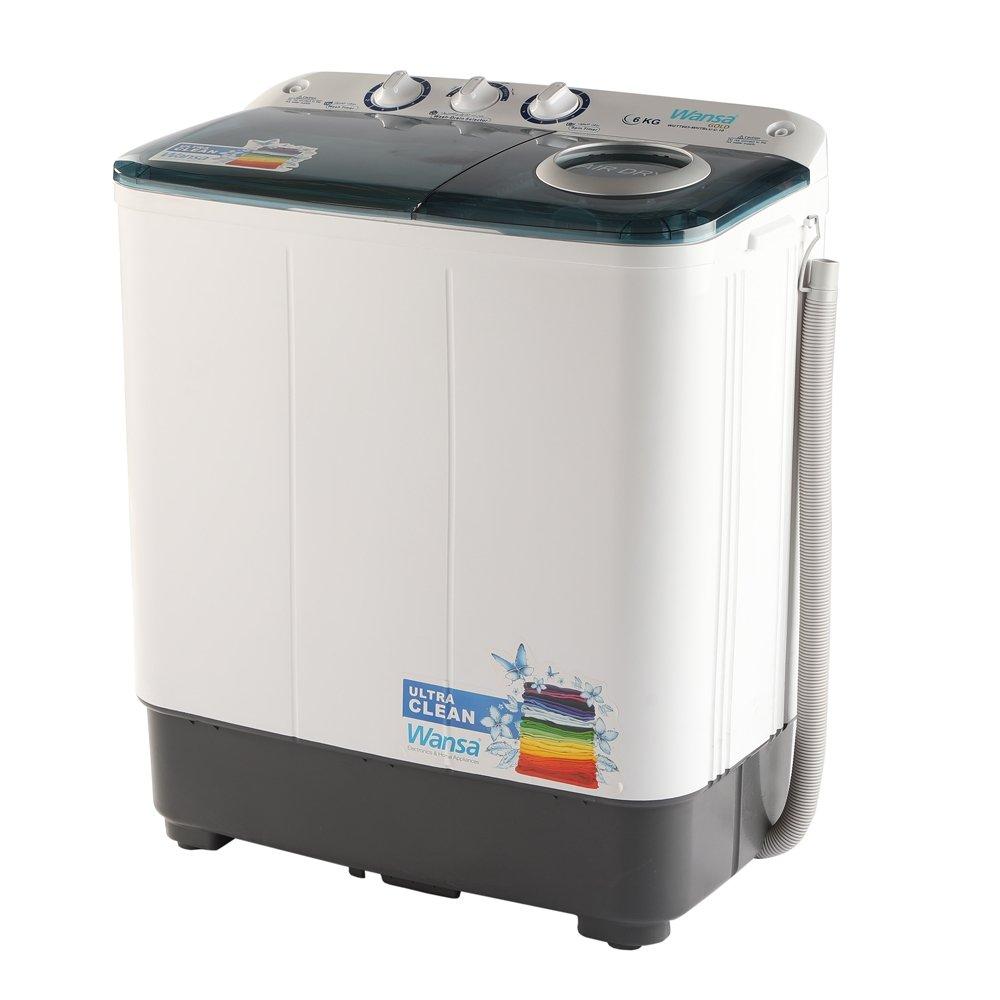 غسالة بحوضين من ونسا جولد، سعة غسيل 6 كجم، WGTT603-WHTBLU-C.1 - أبيض/أزرق