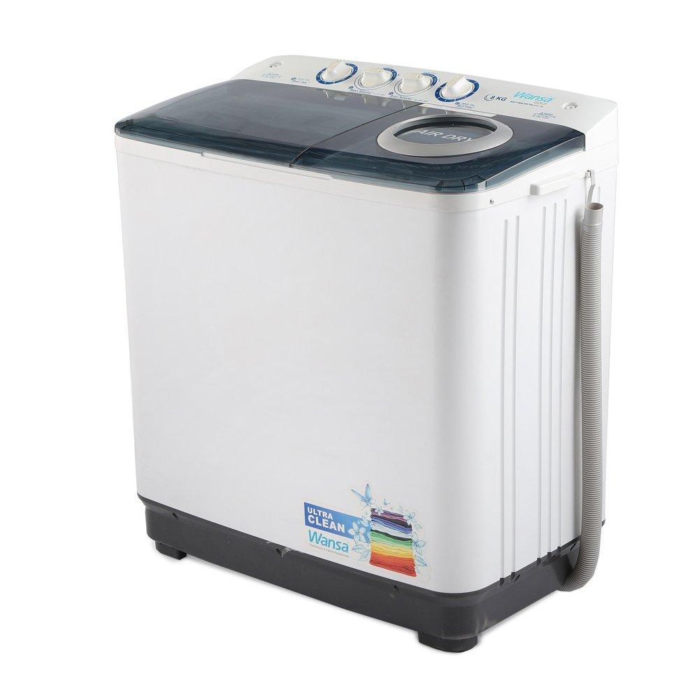 Wansa Gold Twin Tub Washer, 8kg Washing Capacity, WGTT804-WHTBLU-C.1 - White/Blue