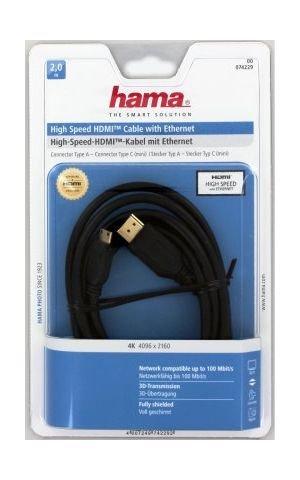 Hama 2-Meter High-Speed HDMI Cable With Ethernet - Black