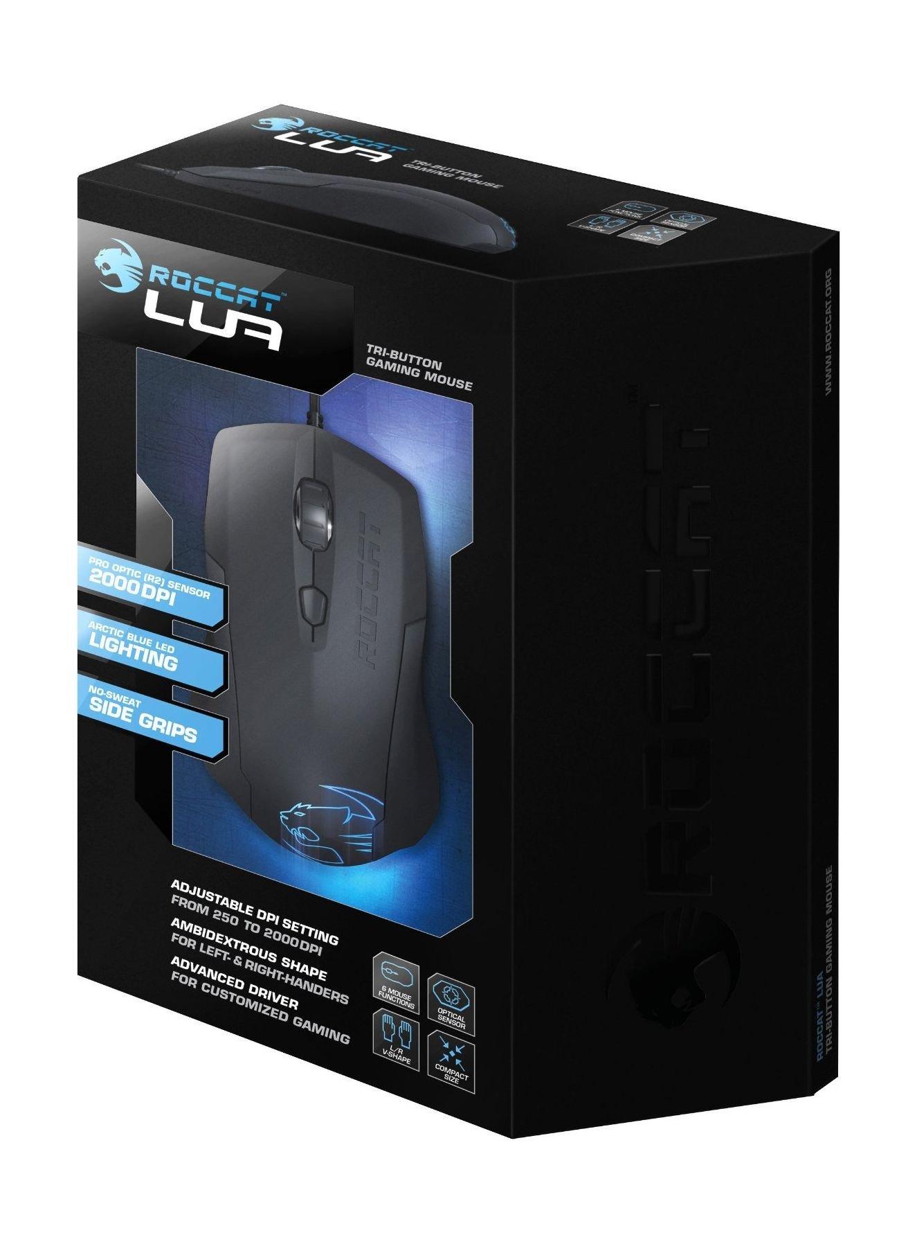 Roccat ROC-11-310  LUA Wired Tri-Button Gaming Mouse 2000 DPI -  Black
