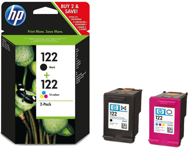 HP Ink 122 Black + Tri Color Combo Pack