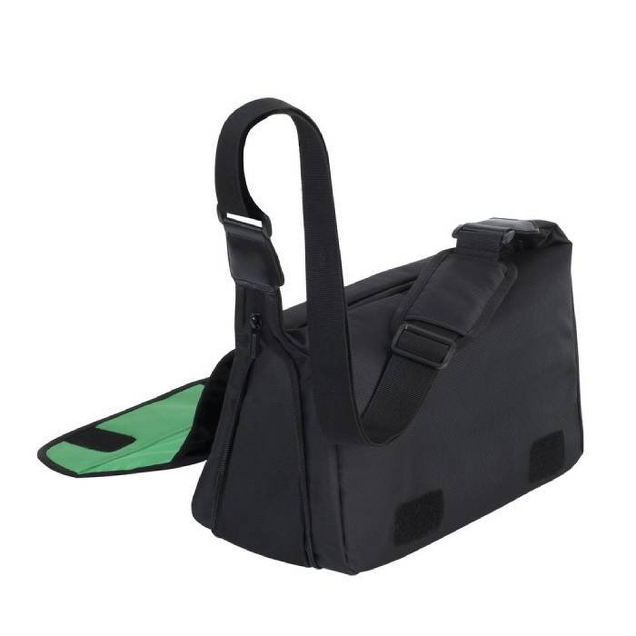 Riva Case Messenger Bag for SLR camera, 7450 (PS) BLACK – Black/Green