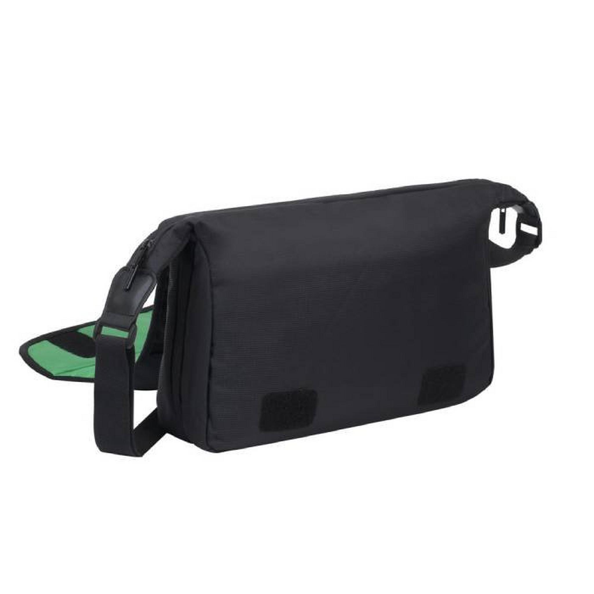 Riva Case Messenger Bag for SLR camera, 7450 (PS) BLACK – Black/Green