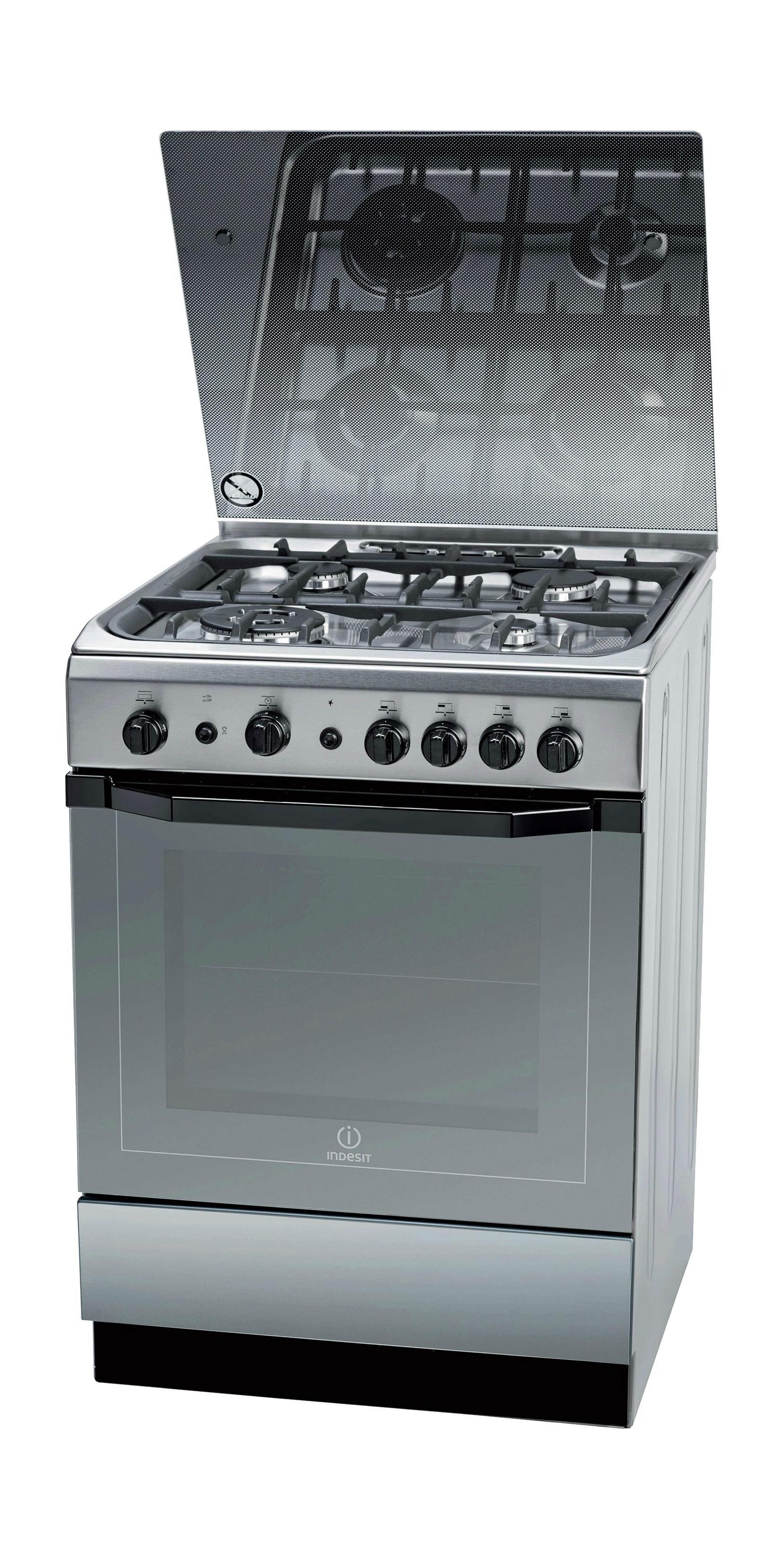 Indesit 60x60 cm 4-Burner Free Standing Gas Cooker (I6TG1G(X)GH/EX)