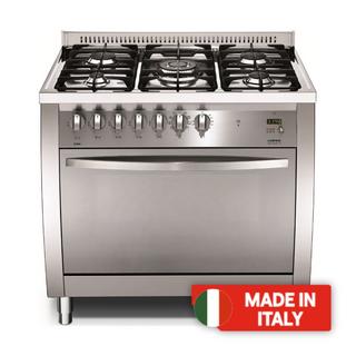 Buy Lofra 5 burners floor standing gas cooker, 90x60cm, cg96g2g/ci - silver in Kuwait