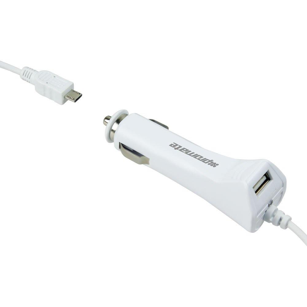 Promate ProCharge-Plus Universal USB Car Charger with Built-In Micro-USB Cable