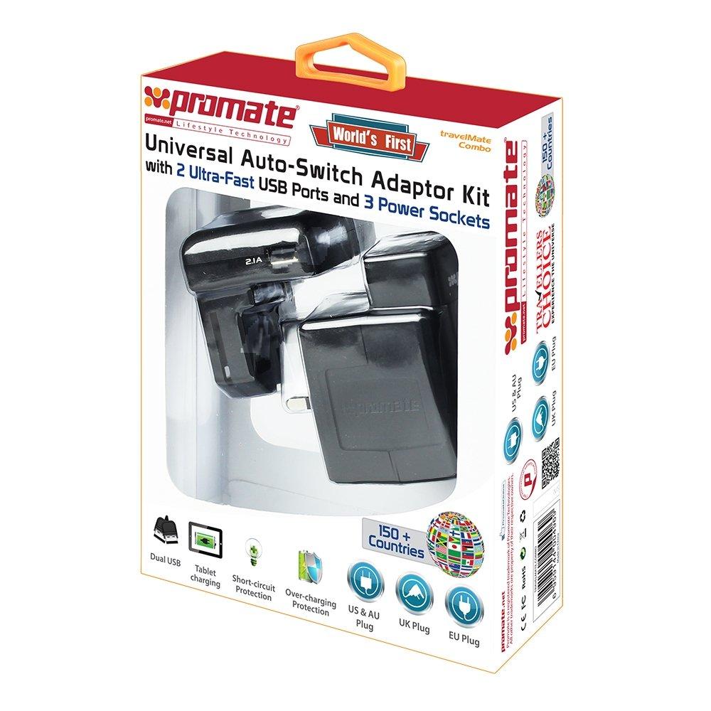 Promate Travel Mate Combo Universal Adaptor Kit