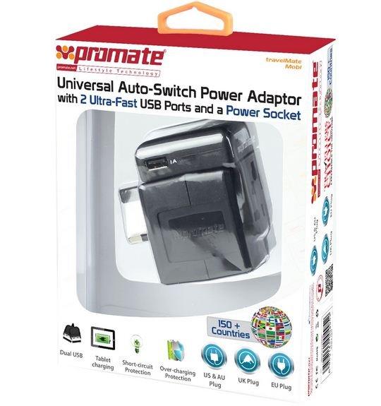 Promate Travelmate.duo Auto swtich adaptor