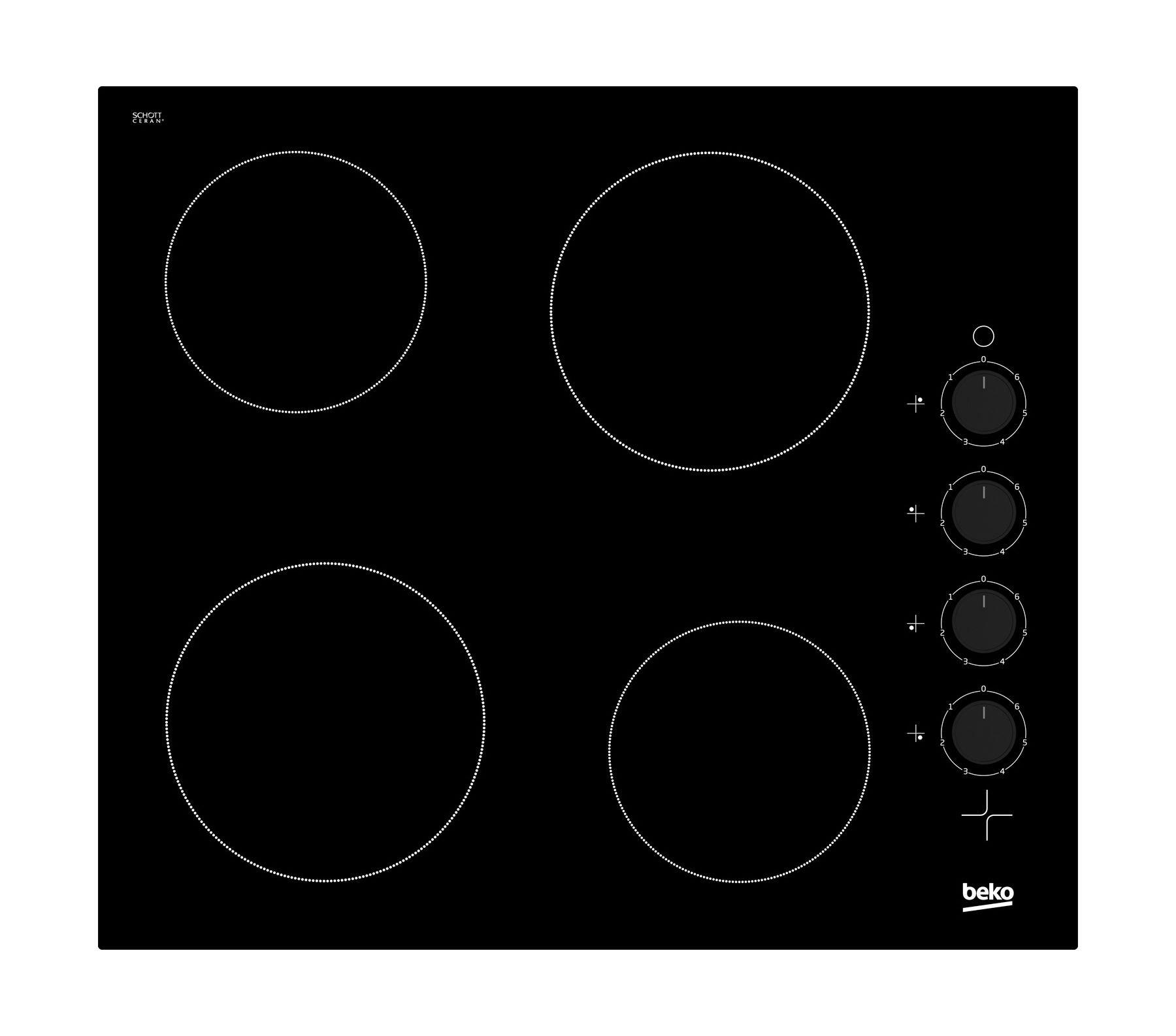 Beko 60cm Ceramic Burner Built In Electric Hob (HIC 64100)