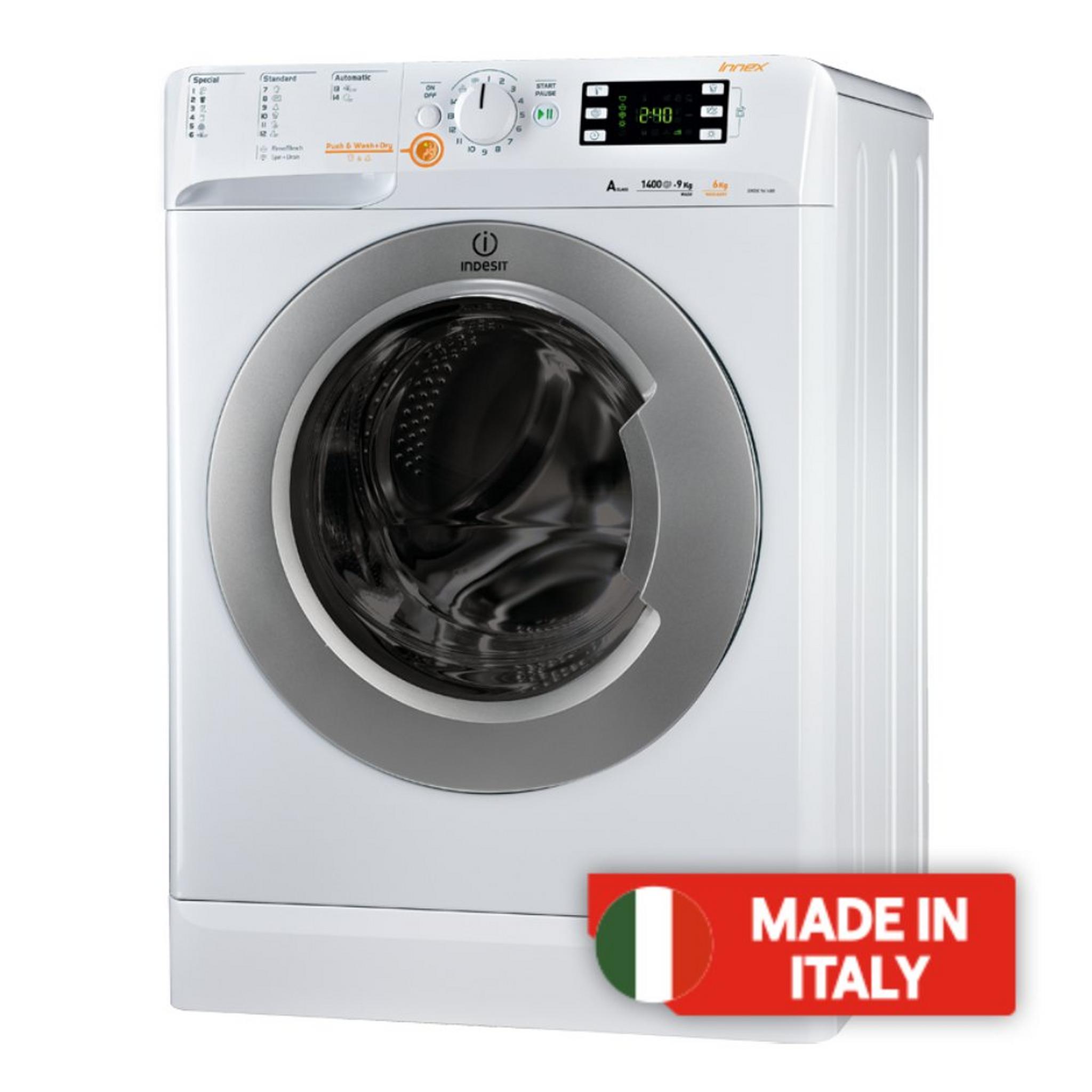 Indesit Washer Dryer9 kg Washing Capacity and 6Kg Drying Capacity WDE 961480X - White