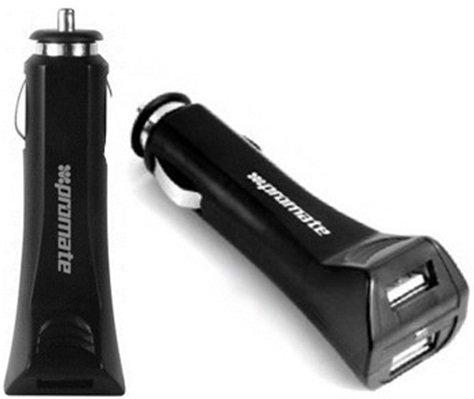 شاحن بروميت للسيارة  يو أس بي مزدوج  - أسود