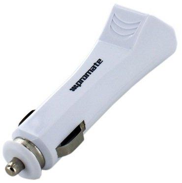 شاحن بروميت للسيارة  يو أس بي مزدوج  - أبيض