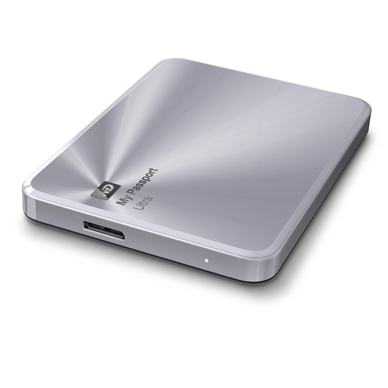 WD My Passport Ultra Metal Edition 1TB 3.0 Portable Hard Drive - Metal Silver
