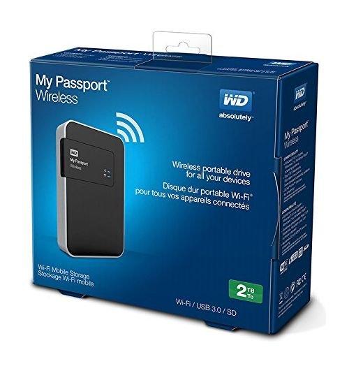 Western Digital My Passport 2TB Wi-Fi Mobile Storage Hard Disk - Black - WDBDAF0020BBK