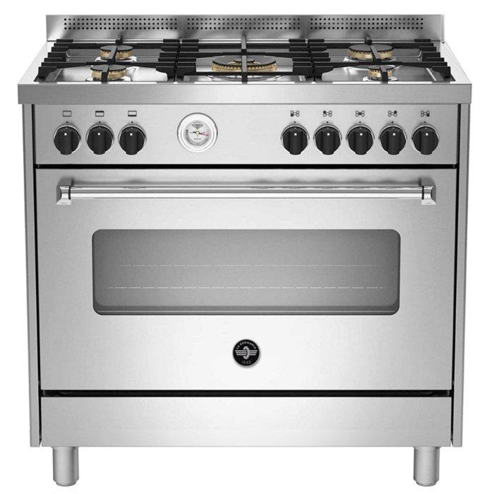 Lagermania 5 Burners Free Standing Gas Cooker, 90x60cm, AMS95C81AX