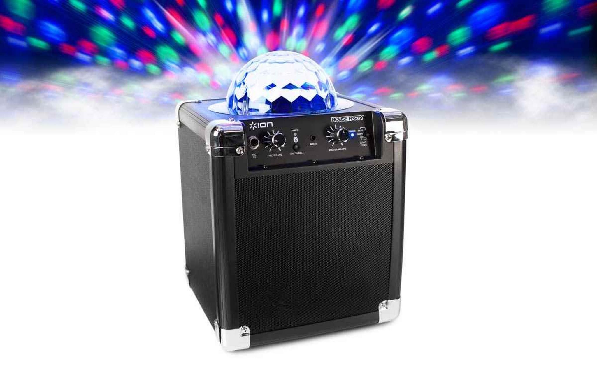 Ion House Party Portable Bluetooth Speaker with Party Lights - Black