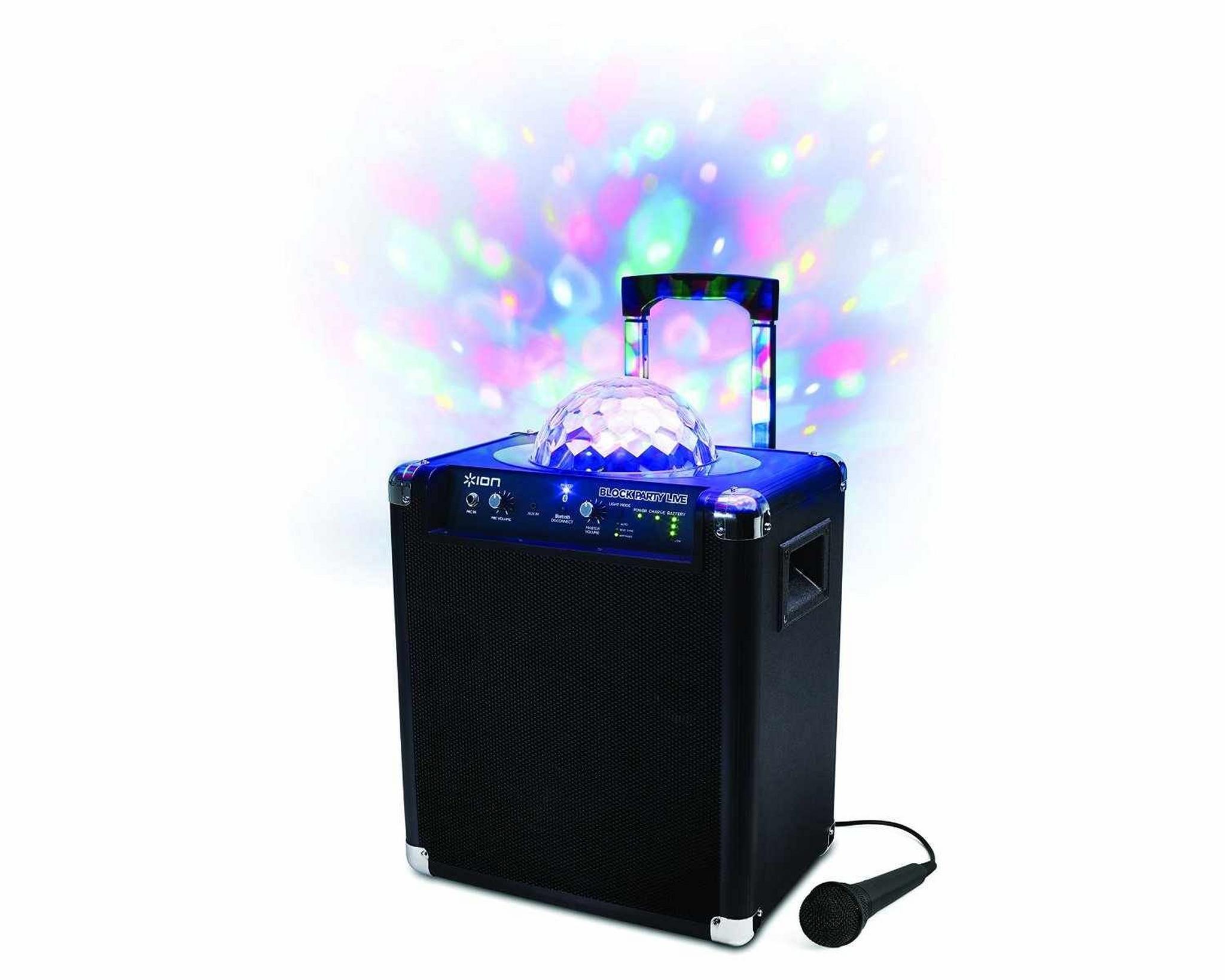 Ion Block Party Live Portable Wireless Speaker System with Party Lights and App Control