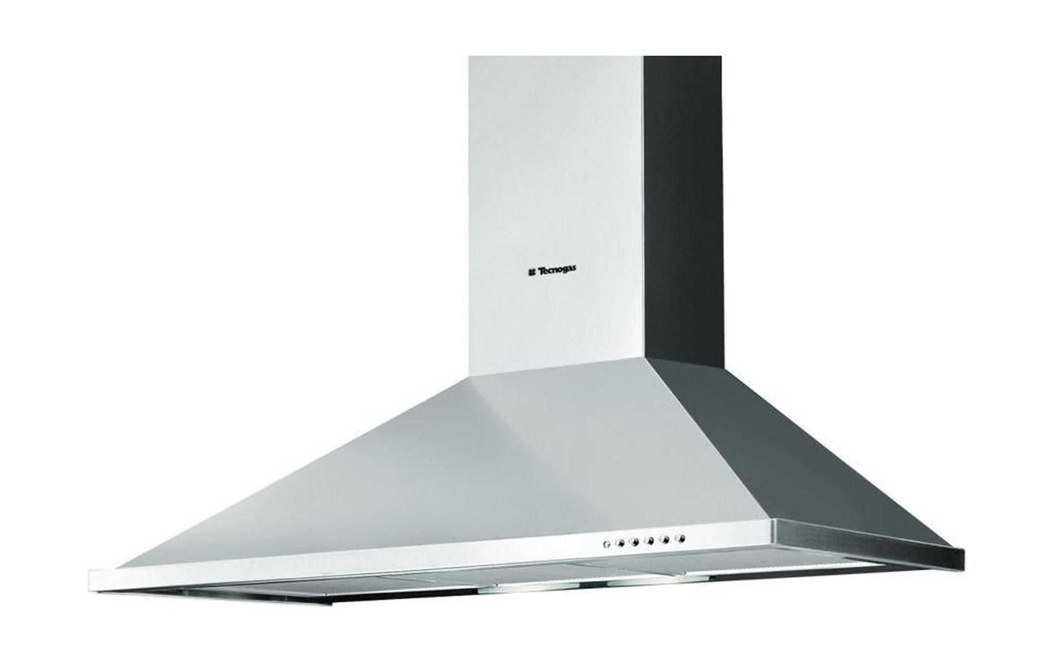 Tecnogas 90x60 Gas Cooker + Technogas 90cm Chimney Type Cooker Hood Stainless Steel