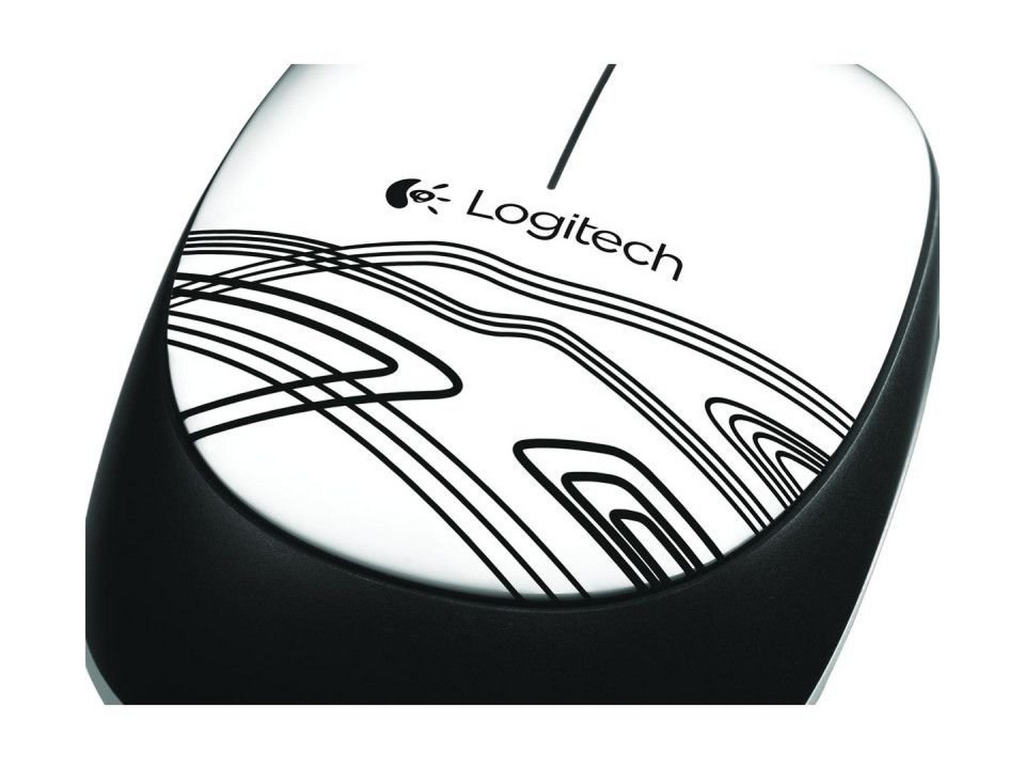 Logitech M105 Wired Optical Mouse - White