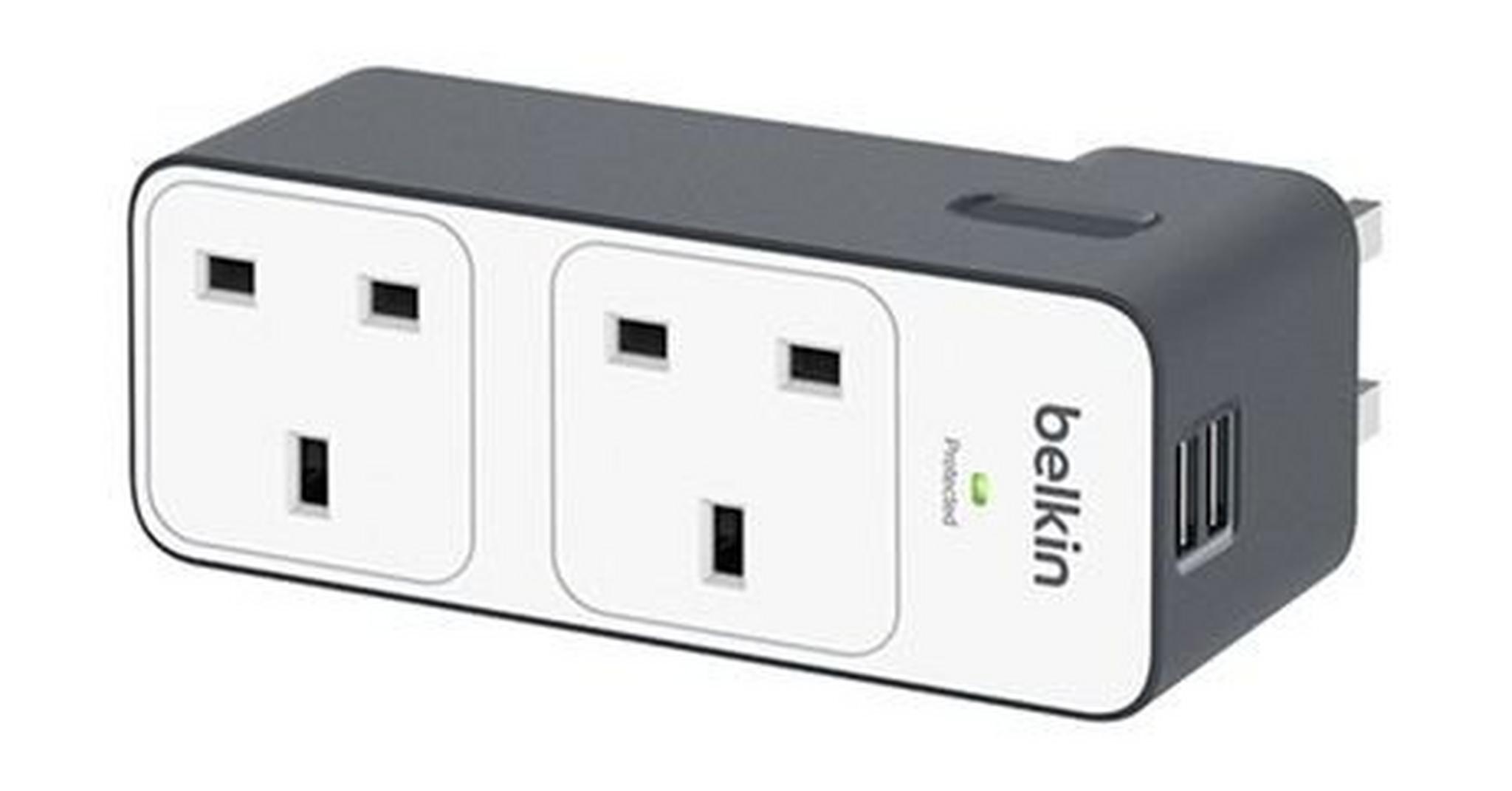 Belkin SurgeCube 2 Outlet Surge Protected Plug/Adapter With 2 USB Charging Ports (BST200af)