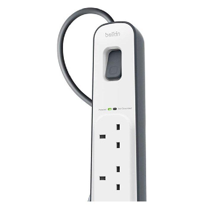 Belkin 2M 4 Way Surge Protection Strip with USB Charging BSV401AF