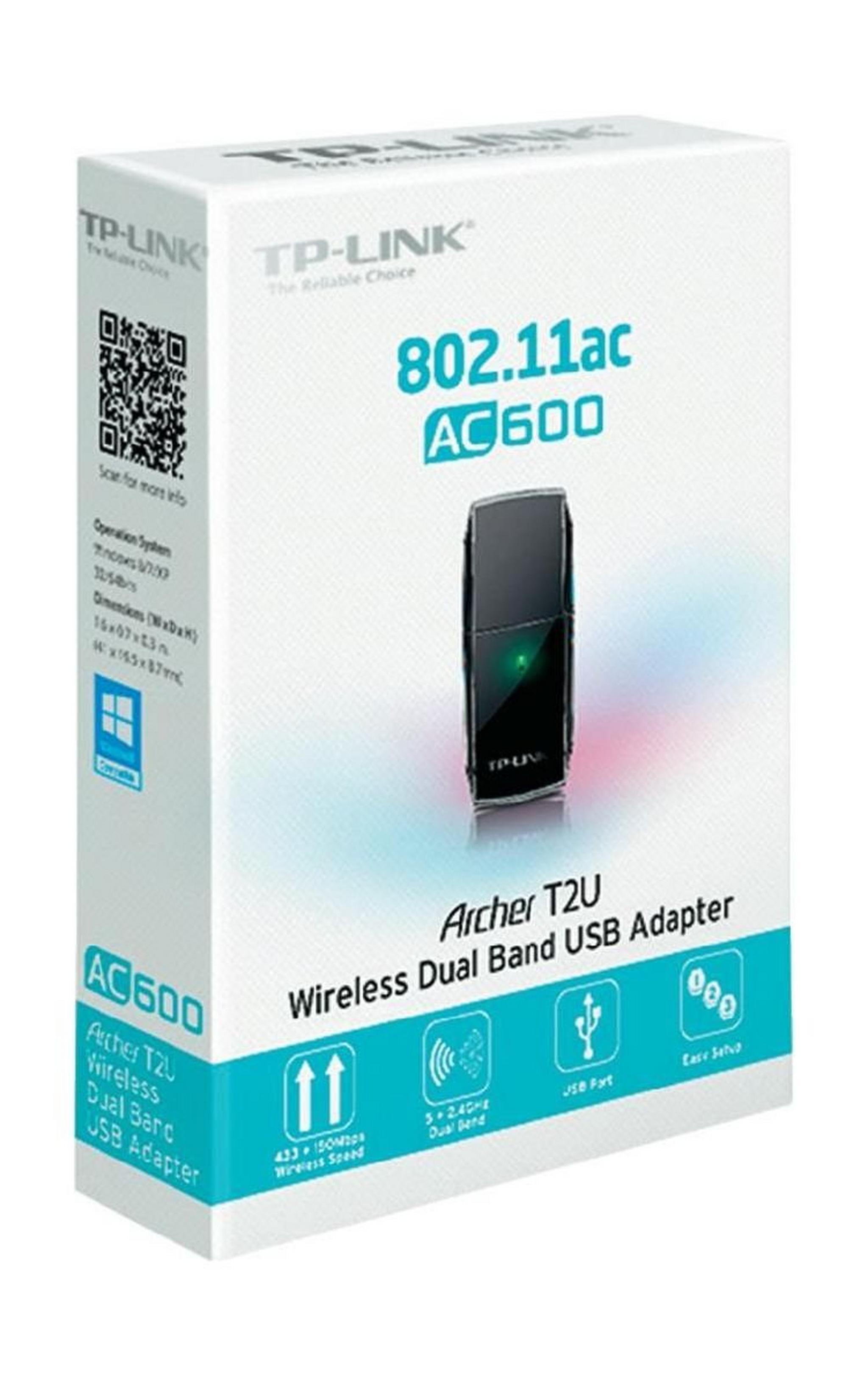 TP-Link Archer T2U AC600 Wireless Dual Band USB Adapter - 433 Mbps