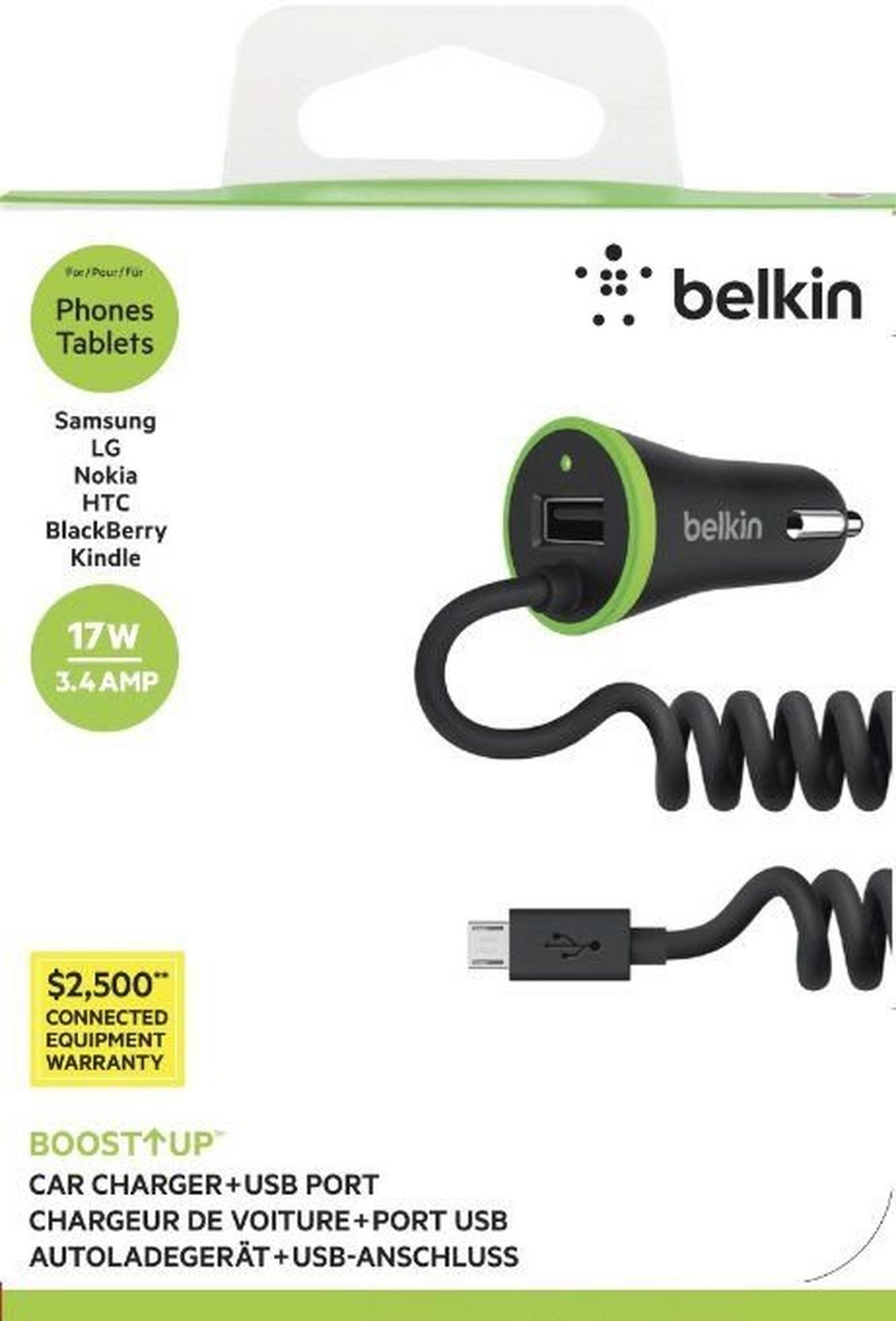 Belkin 3.4a Car Charger With Micro USB - Black F8M890bt04