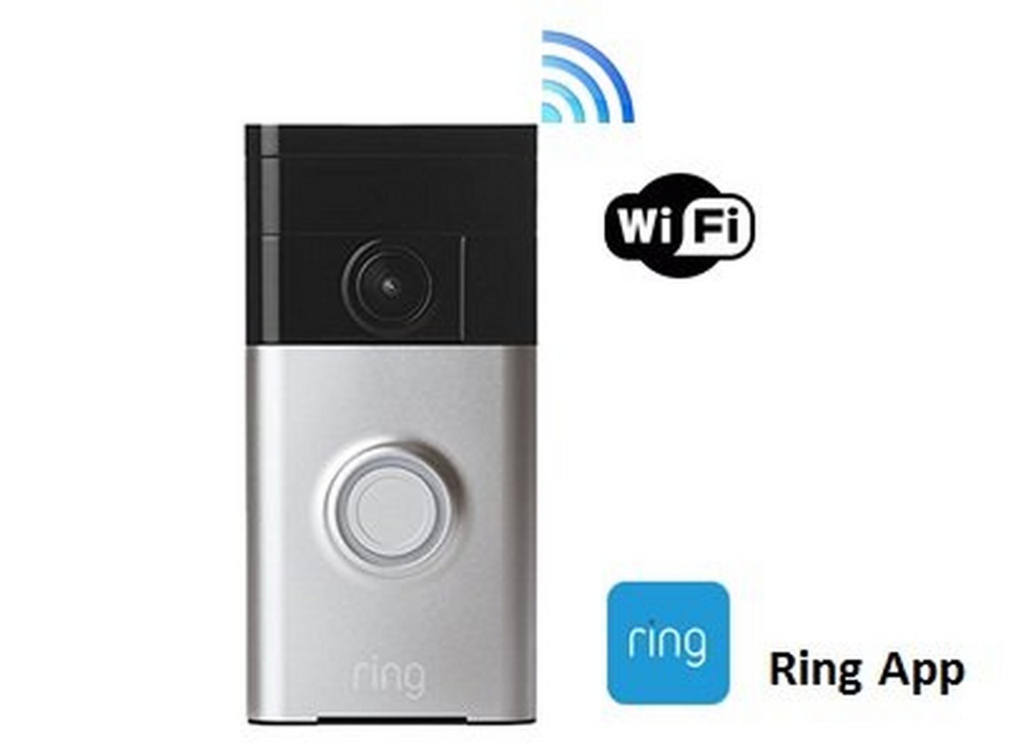 Ring Video Doorbell 2nd Gen-Satin Nickel with Built-in Rechargeable Battery or Hardwired, 88RG000FC01 - Silver/Black