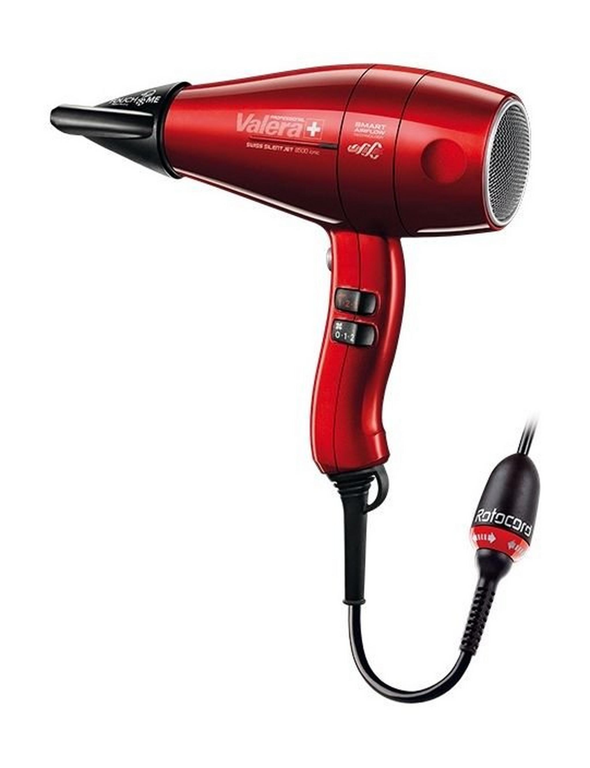 Valera Swiss Silent Jet 8500 Hair Dryer, 2000W W, 3 Heat Settings - Red
