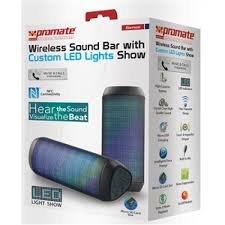 Promate Wireless Sound Bar with LED Lights Show - Black