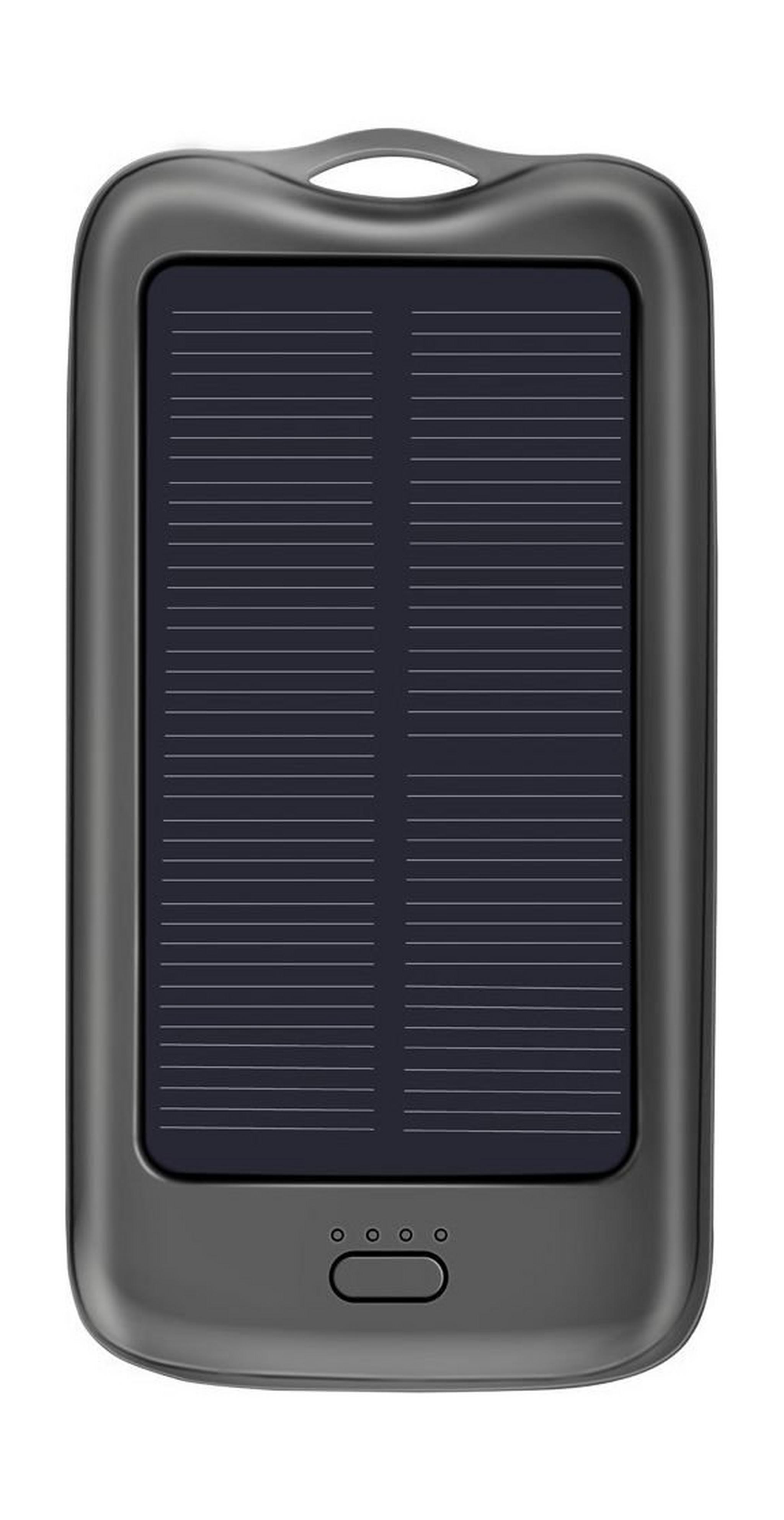Promate 10000 mAh Solar Powered Power Bank - Black