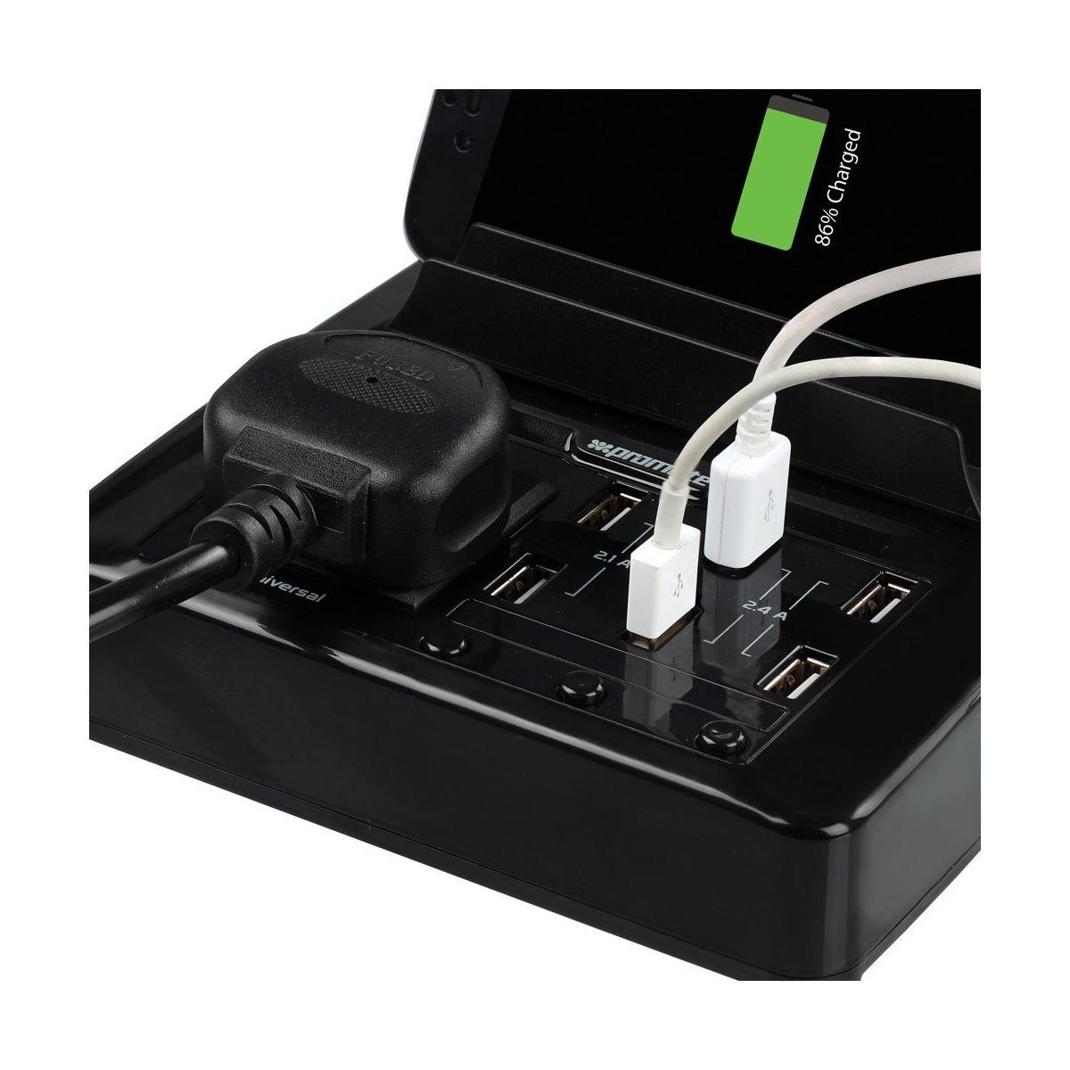 Promate 6 MultiDevice Ultrafast USB Charging Station with Stand Black