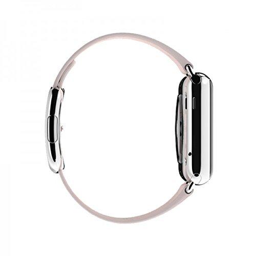 Apple Watch Steel - 38mm Stainless Steel Case with Soft Pink Modern Buckle (Large)