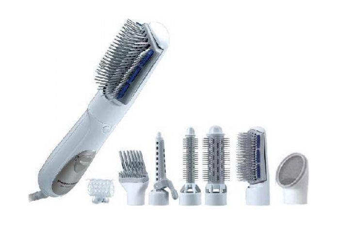 Buy Panasonic hair styler, 650 watt, 3 heat settings, 8 attachments, eh-ka81-w685 - white in Kuwait